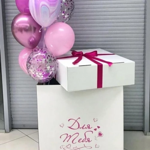 Коробка с шарами «Розовые слезы»