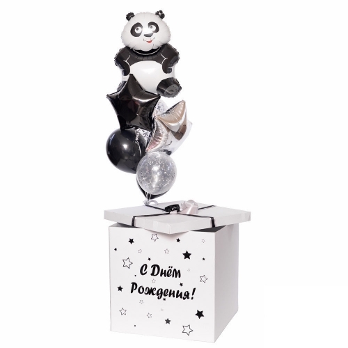 Коробка с шарами «Панда и звезды»