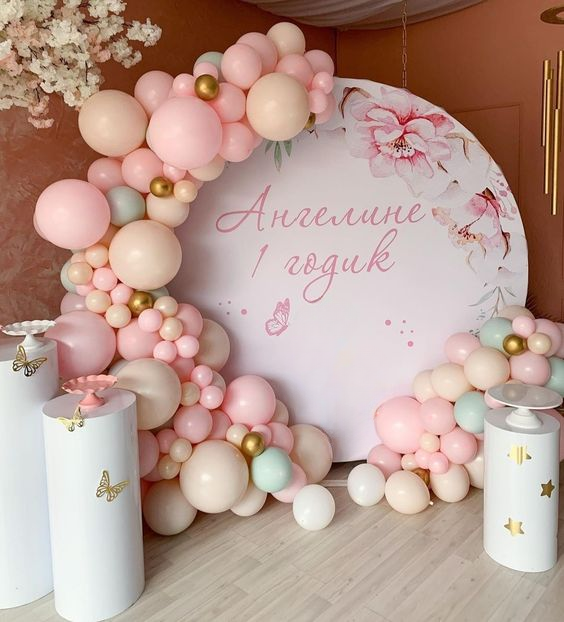 Арка из шаров Цветение сакуры