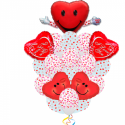 Букет облако сердец из 15 шаров на 14 февраля
