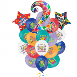 Букет «Поздравление от Спанча» из 23 шаров