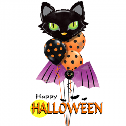 Букет «Черный кот» из 13 воздушных шаров