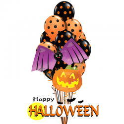 Букет на хэллоуин «Летучая мышь»  из 20 воздушных шариков