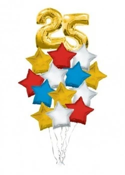 Композиция  «Звездная дата» из 17 фольгированных шариков