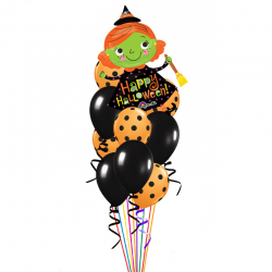 Букет «HAPPY HALLOWEEN!» из 17воздушных шаров