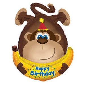 Фольгированная фигура из шариков, Обезьянка с днем рождения
