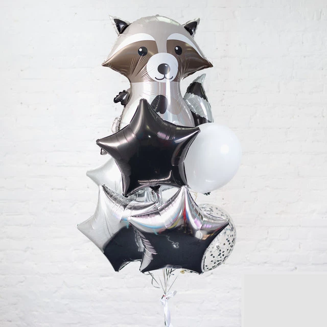 Композиция гелиевых шаров Милый Енот