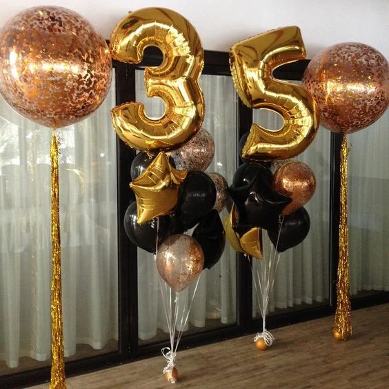 Шары с конфетти с Днем Рождения