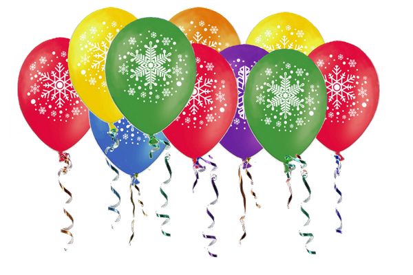 Воздушные шары на  Новый год «Разноцветные Снежинки»