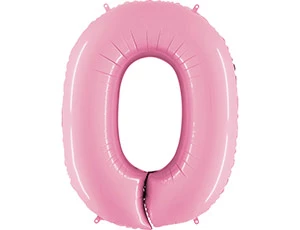 Цифра 0 розовая пастель
