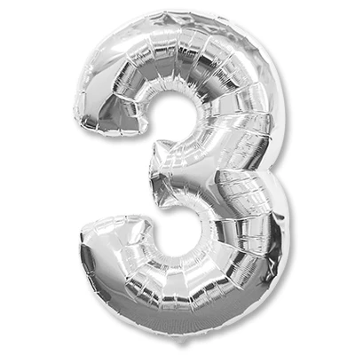 Цифра 3 серебряная