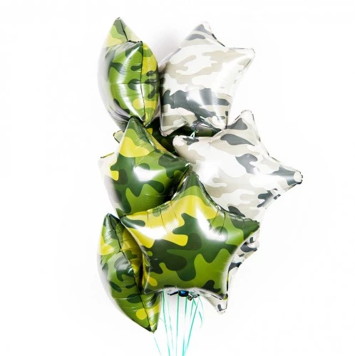 Композиция звезд-шаров на 23 февраля