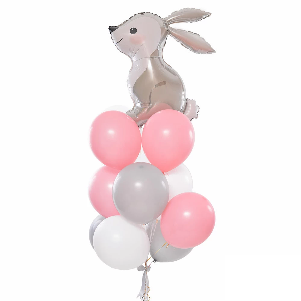 Фонтан из шаров для девочки «Милый зайчик»