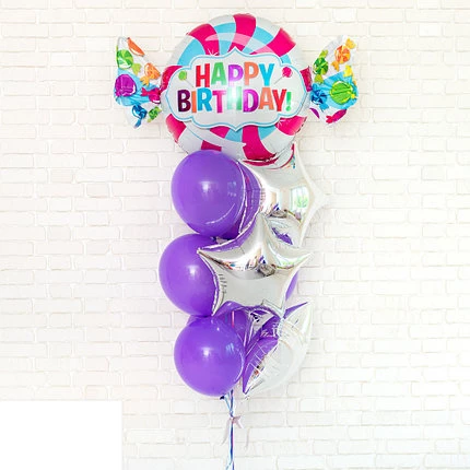 Фонтан из шаров фиолетовый