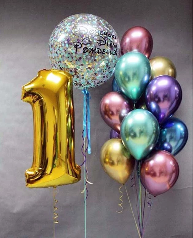 Композиция из шаров «Конфетти и ассорти из шаров»