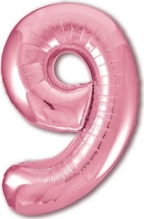 Цифра 9, Slim, Розовый
