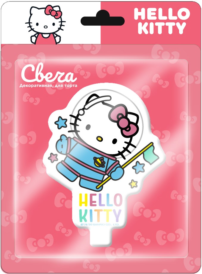 Свеча Фигура, Hello Kitty, Космонавт, 7 см, 1 шт