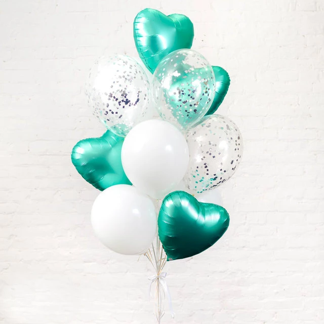 Букет из шаров «Бирюзовые сердца»