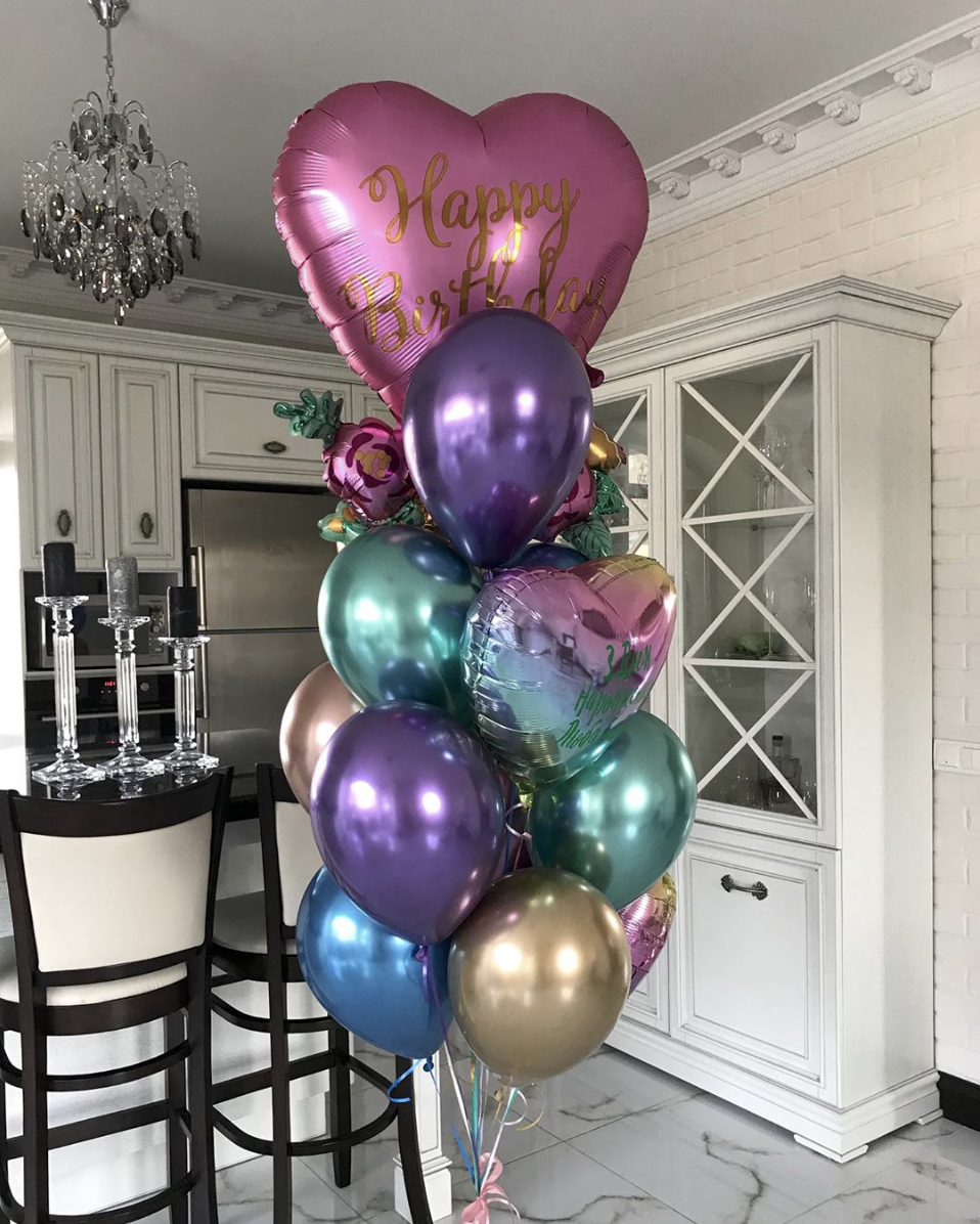 Фонтан из шаров хром