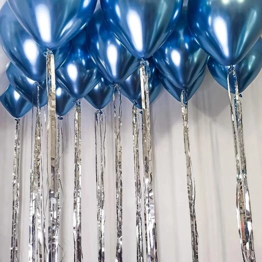 Шарики под потолок синие с дождиками 20 шт