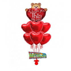 Фонтан из 9 воздушных шаров