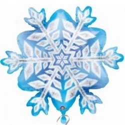 Шар Фигура Снежинка, Серебро.